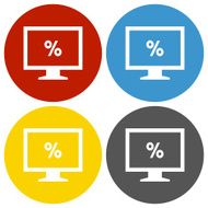 Computer Monitor icon on circle buttons - CircleSeries N38