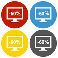 Computer Monitor icon on circle buttons - CircleSeries N50