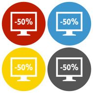 Computer Monitor icon on circle buttons - CircleSeries N52