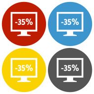 Computer Monitor icon on circle buttons - CircleSeries N55