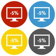 Computer Monitor icon on circle buttons - CircleSeries N61