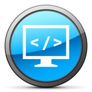 Computer Monitor icon on a round button - BrightSeries N4