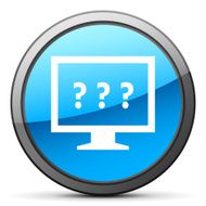 Computer Monitor icon on a round button - BrightSeries N8