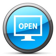 Computer Monitor icon on a round button - BrightSeries N16