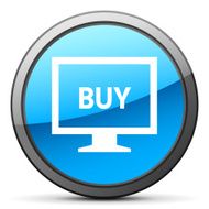 Computer Monitor icon on a round button - BrightSeries N30