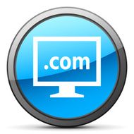 Computer Monitor icon on a round button - BrightSeries N35