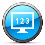 Computer Monitor icon on a round button - BrightSeries N40