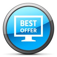 Computer Monitor icon on a round button - BrightSeries N41