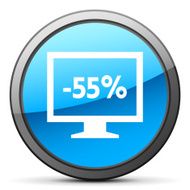 Computer Monitor icon on a round button - BrightSeries N51