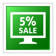 Computer Monitor icon on a square button - FlatSeries N81