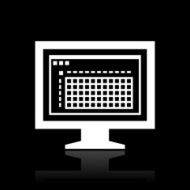 Computer Monitor icon on a black background - WhiteSeries N70