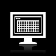 Computer Monitor icon on a black background - WhiteSeries N71