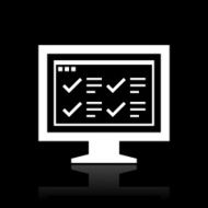 Computer Monitor icon on a black background - WhiteSeries N72