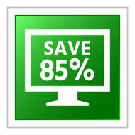 Computer Monitor icon on a square button - FlatSeries N85