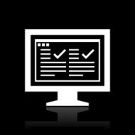 Computer Monitor icon on a black background - WhiteSeries N75