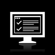 Computer Monitor icon on a black background - WhiteSeries N76