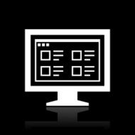 Computer Monitor icon on a black background - WhiteSeries N79