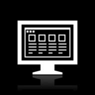 Computer Monitor icon on a black background - WhiteSeries N81
