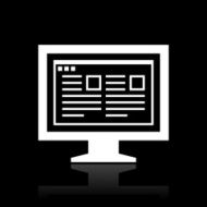 Computer Monitor icon on a black background - WhiteSeries N83