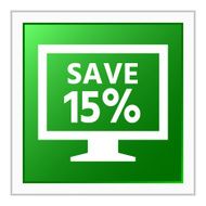 Computer Monitor icon on a square button - FlatSeries N99
