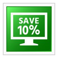 Computer Monitor icon on a square button - FlatSeries N100