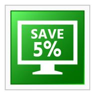 Computer Monitor icon on a square button - FlatSeries N101