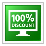 Computer Monitor icon on a square button - FlatSeries N102