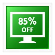 Computer Monitor icon on a square button - FlatSeries N123