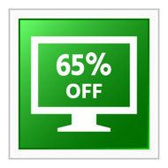 Computer Monitor icon on a square button - FlatSeries N125