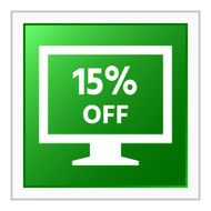 Computer Monitor icon on a square button - FlatSeries N130
