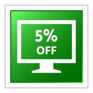 Computer Monitor icon on a square button - FlatSeries N131