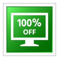 Computer Monitor icon on a square button - FlatSeries N132