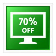 Computer Monitor icon on a square button - FlatSeries N135
