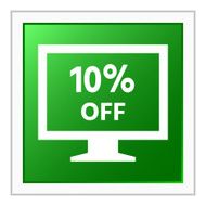 Computer Monitor icon on a square button - FlatSeries N141