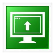 Computer Monitor icon on a square button - FlatSeries N142