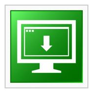 Computer Monitor icon on a square button - FlatSeries N143