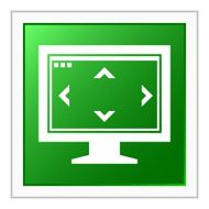 Computer Monitor icon on a square button - FlatSeries N144