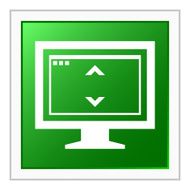 Computer Monitor icon on a square button - FlatSeries N145