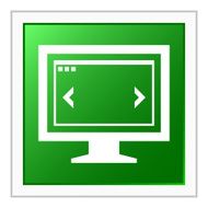Computer Monitor icon on a square button - FlatSeries N146