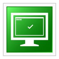Computer Monitor icon on a square button - FlatSeries N148