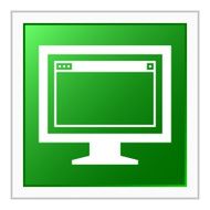 Computer Monitor icon on a square button - FlatSeries N163