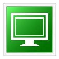 Computer Monitor icon on a square button - FlatSeries N164