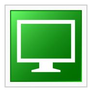 Computer Monitor icon on a square button - FlatSeries N165