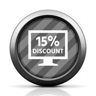 Computer Monitor icon on a round button - EliteSeries N117
