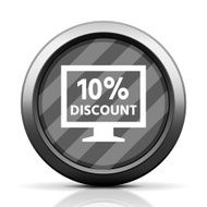 Computer Monitor icon on a round button - EliteSeries N118