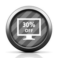 Computer Monitor icon on a round button - EliteSeries N137