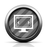 Computer Monitor icon on a round button - EliteSeries N144