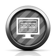 Computer Monitor icon on a round button - EliteSeries N148