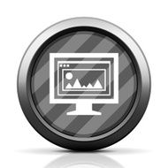 Computer Monitor icon on a round button - EliteSeries N149