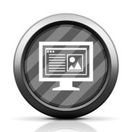 Computer Monitor icon on a round button - EliteSeries N157